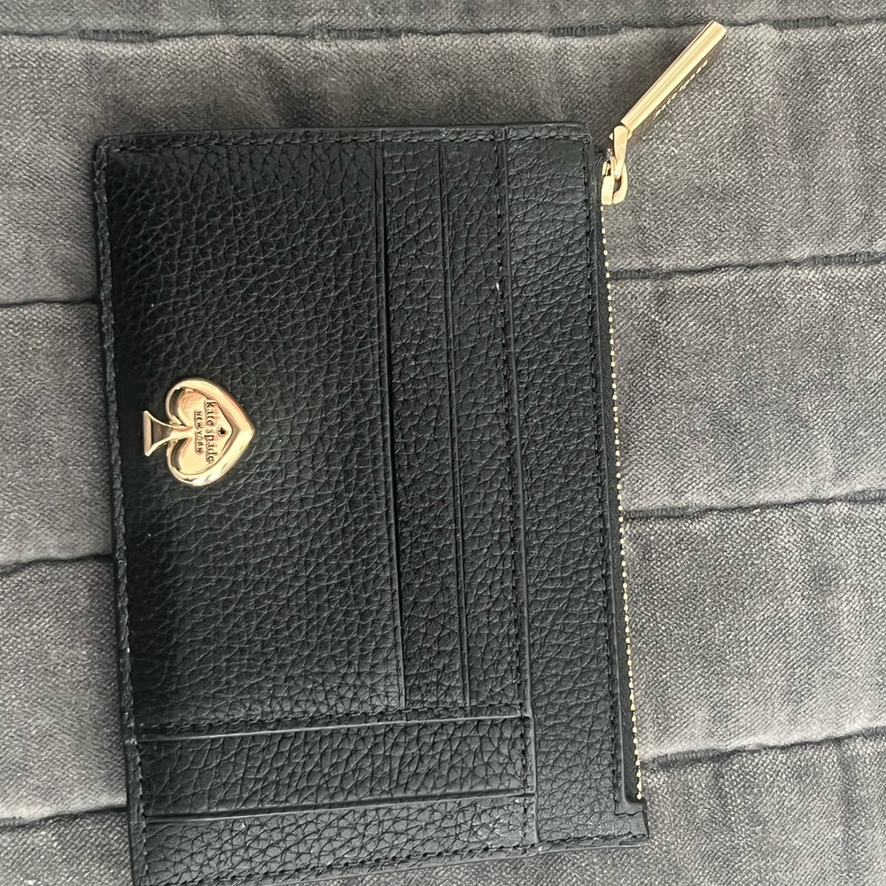 Kate Spade Black Card Holder with Gold Accent